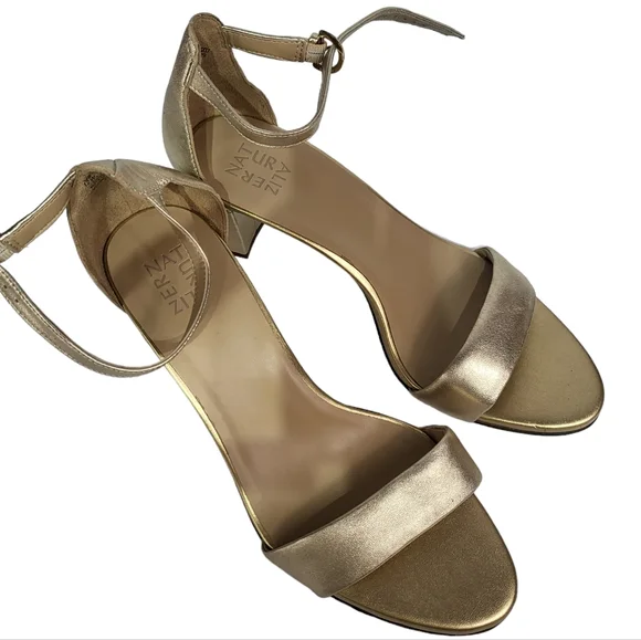 Naturalizer Vera Dress Sandals Dark Gold Leather 12 WIDE - Picture 7 of 9